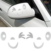 1 paar Witte knip- ogende spiegelstickers voor je auto