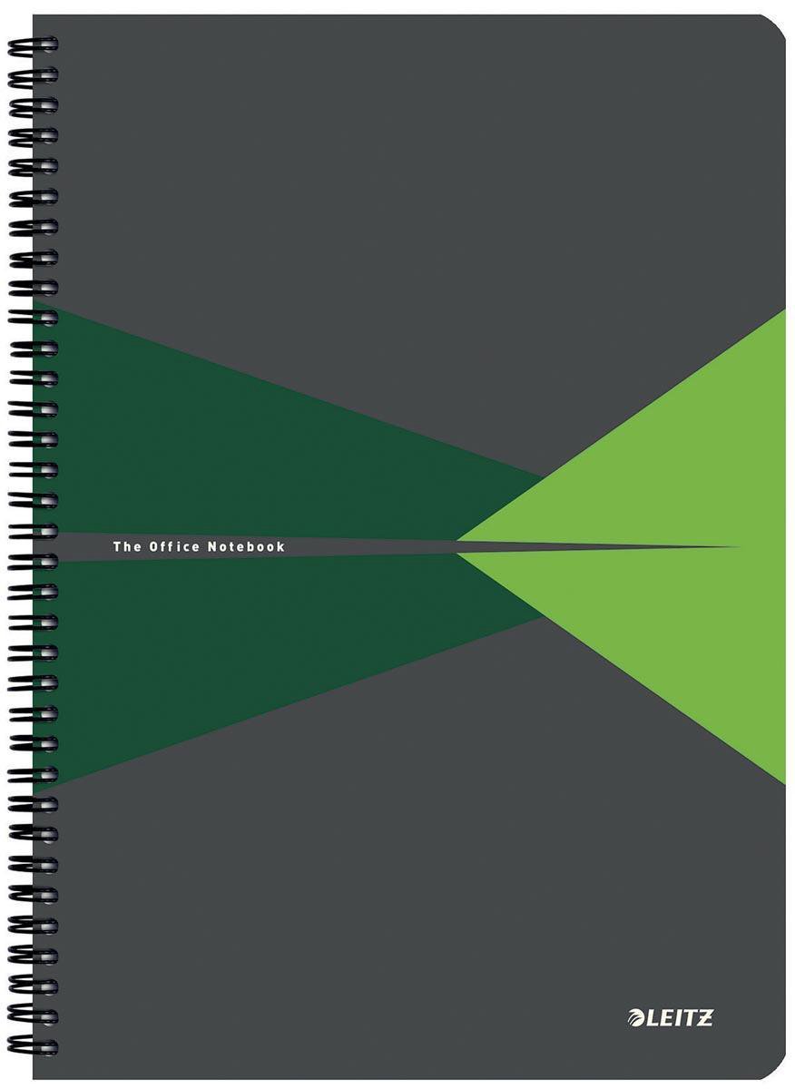 Leitz Office Notitieboek - A4 - Gelijnd - Spiraalgebonden - PP kaft - Groen