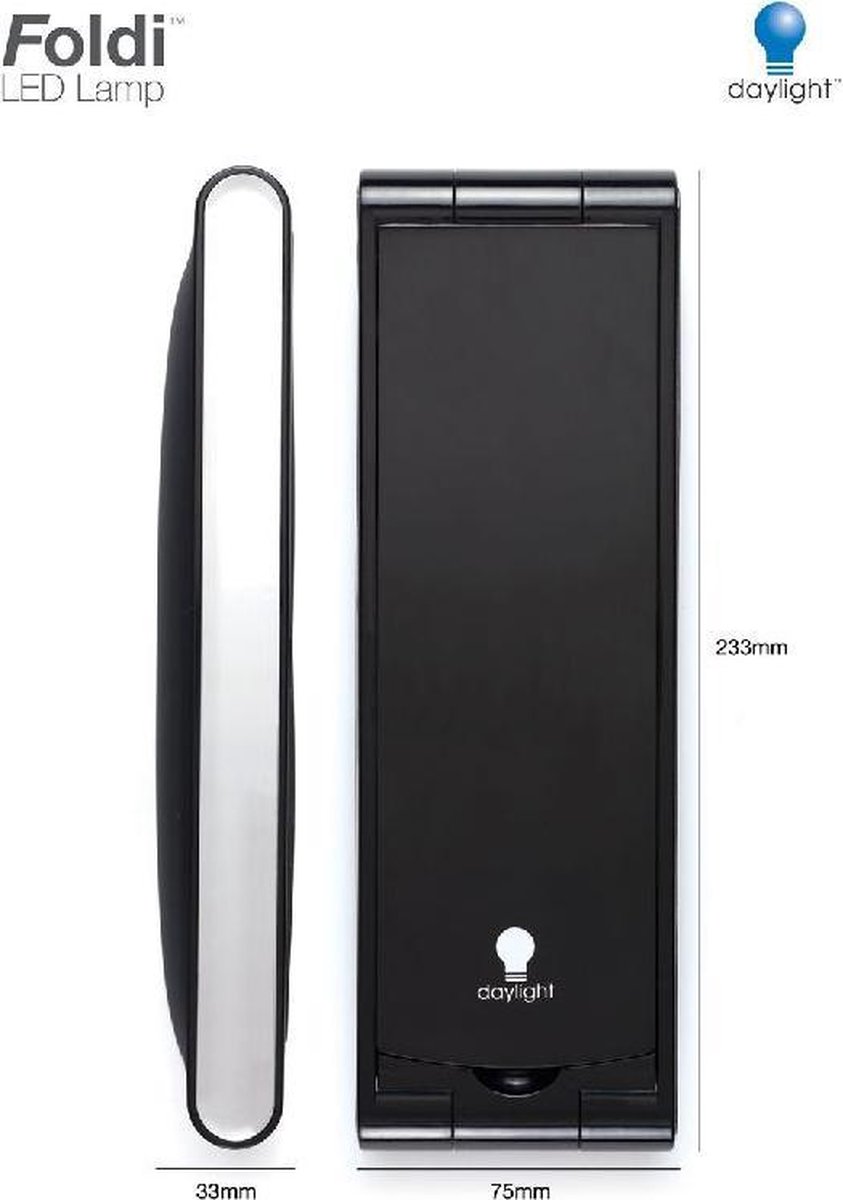 Daylight Foldi LED lamp zwart