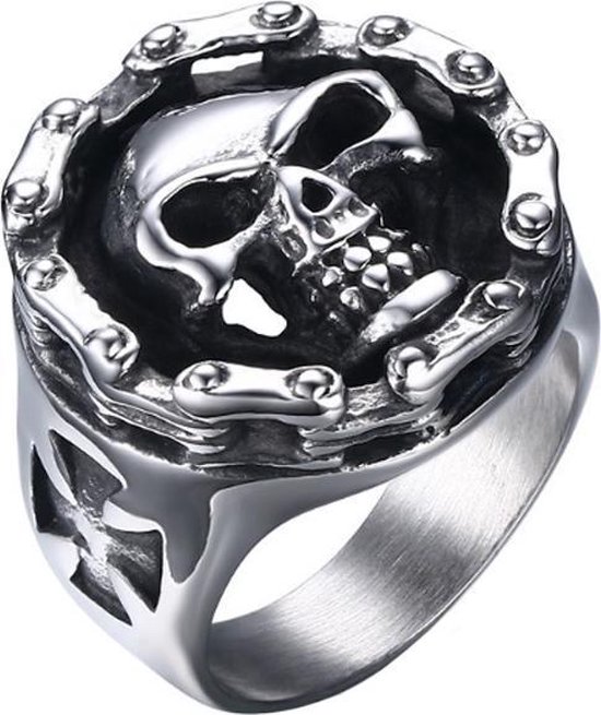 Edelstaal Skull ring Mendes Jewelry-21mm | bol.com