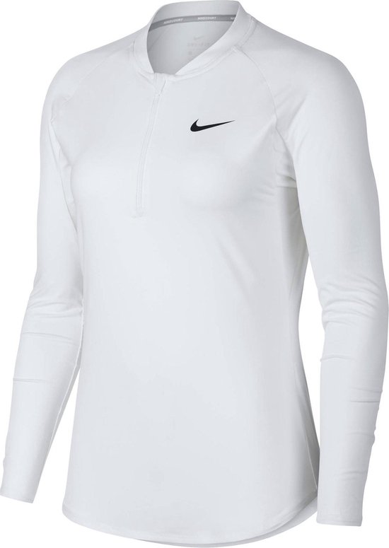 Nike Pure Tennis Top Dames Sportshirt - Maat L - Vrouwen - wit/zwart |  bol.com