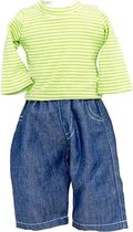 Mini Mommy Jeans Met Shirt 33-37 Cm Blauw/groen 2-delig