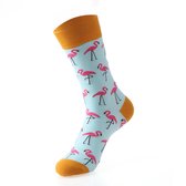 Grappige Sokken Flamingo Geel - Socks - Vrolijke, Grappige Sokken - Happy
