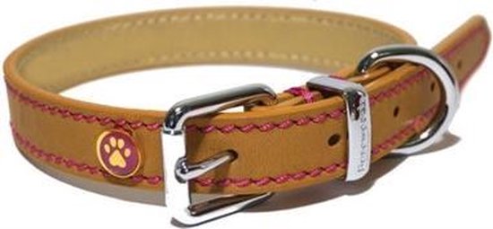 heel fijn kans dik Luxury Leather Halsband Puppy / Kleine Hond Zand Met Studs 20 - 25.5 CM |  bol.com