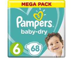 Pampers Baby-Dry - Maat 6 (Extra Large) 13-18 kg  - 68 Stuks - Luiers