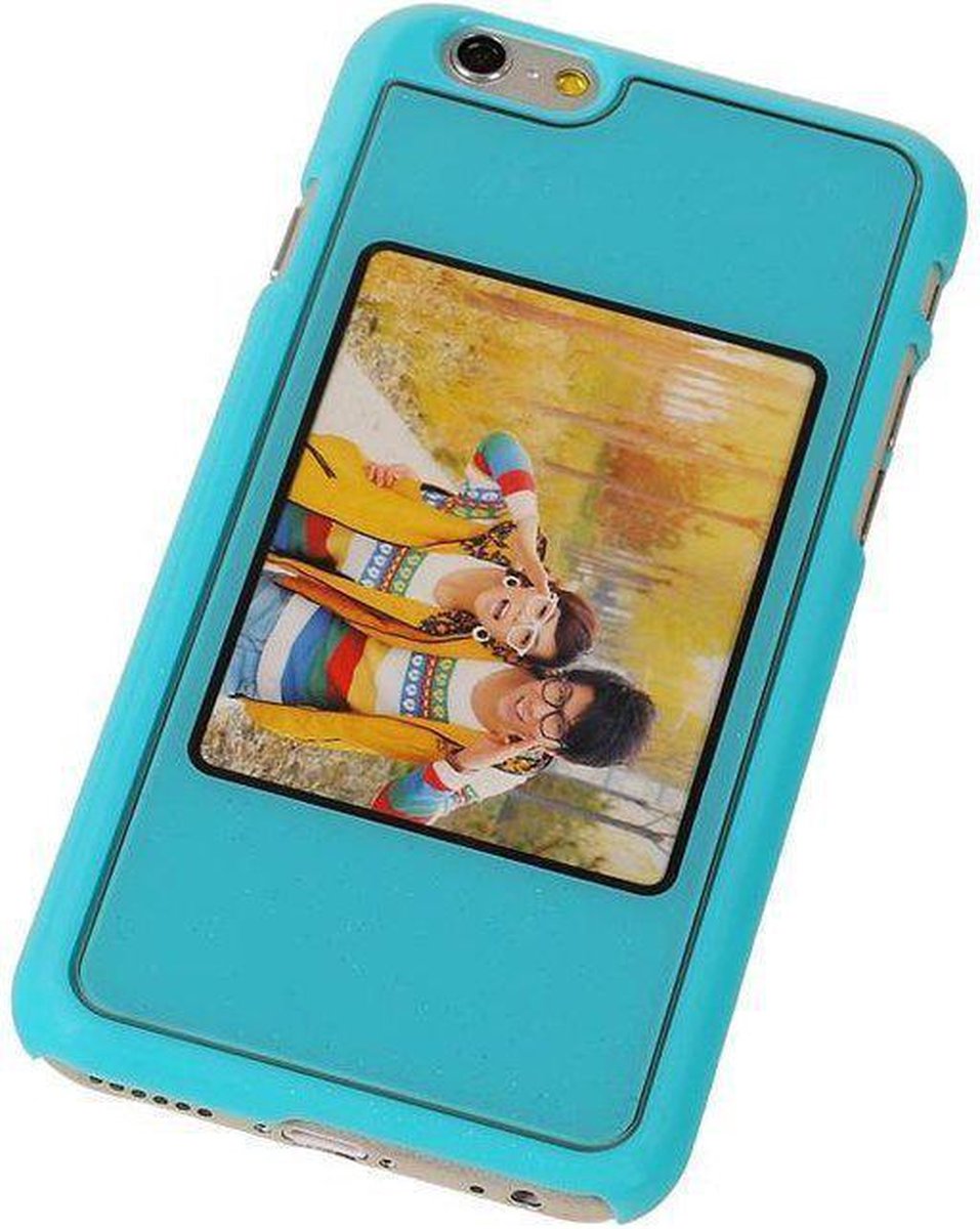 Apple iPhone 6 - Fotolijst Hardcase Hoesje Blauw - Back Cover Case Bumper Hoes