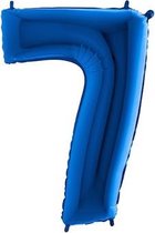 Folieballon cijfer 7 blauw (100cm)