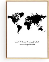 Postercity - Design Canvas Poster I Think to Myself - Wereld / Muurdecoratie / 40 x 30cm / A3