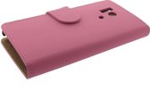 Premium Bookstyle Hoesje Huawei Honor 3 Matt Pink