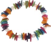 Zoetwater parel armband met schelpen Pearl Colorfull Shell