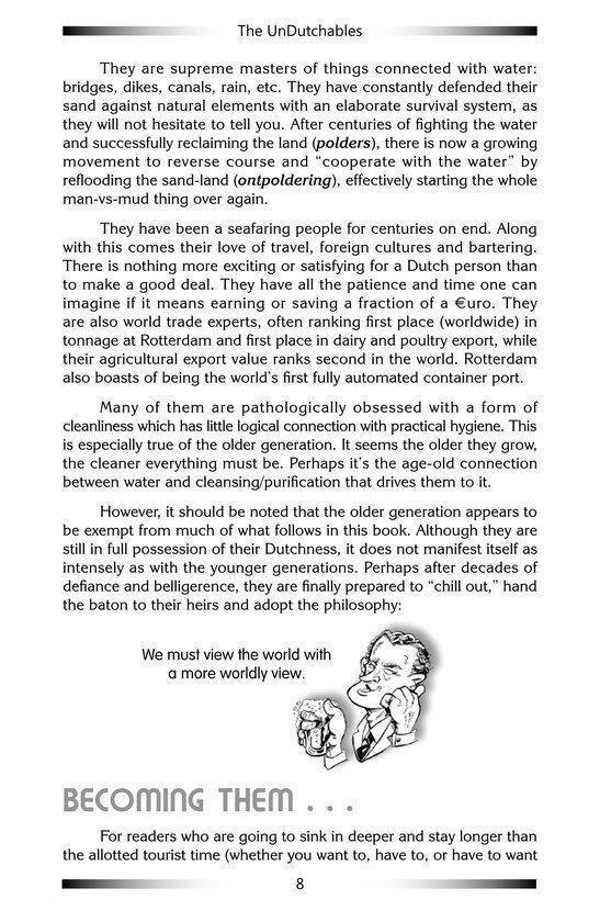 Pagina met tekst over Nederlanders en hun relatie met water, met de titel 'The UnDutcheables'.