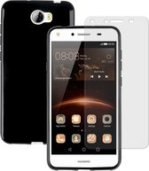 MP Case dark tpu case hoesje voor Huawei Y6 II Compact + gratis glasfolie tempered screen protector gehard glas voor Huawei Y6 II Compact