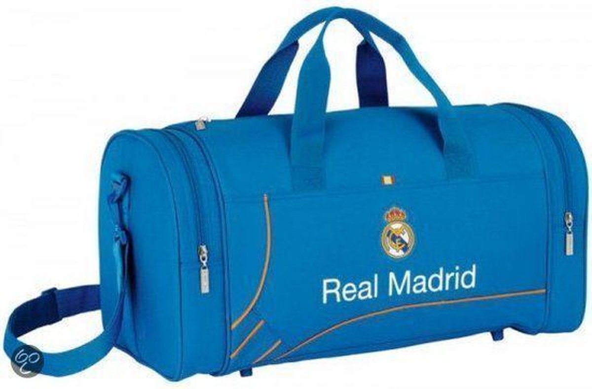 Sporttas real madrid blauw: 55x26x27 cm - Sporttas - Zwart