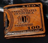 100 Dollar Bill Portemonnee - Lichtbruin