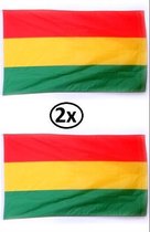 2x Vlag luxe rood/geel/groen 90x150cm