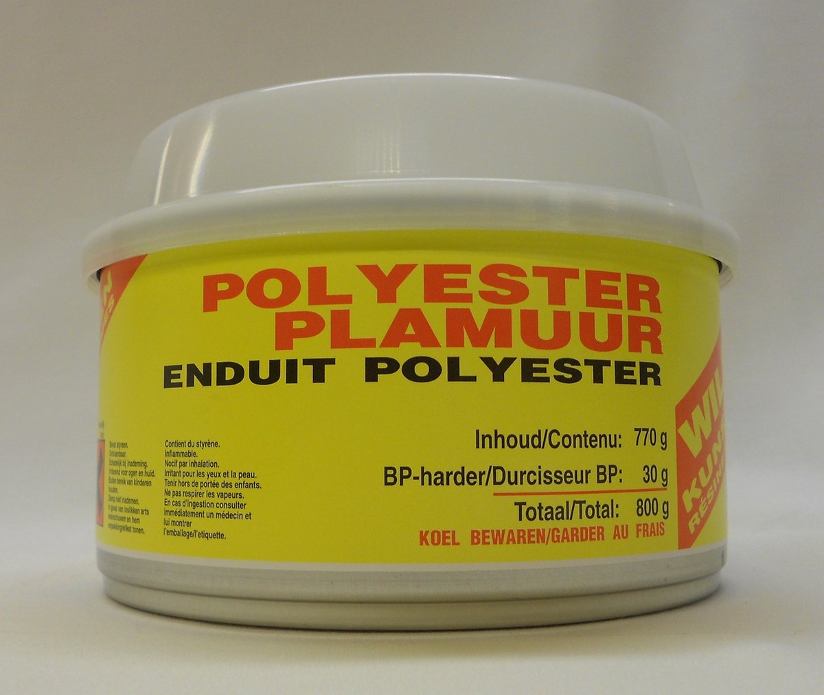 Polyester Plamuur grijs (incl. verharder) 800g