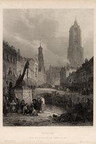 Plaat van de Domtoren en Oude gracht: Utrecht, from the picture in the Vernon gallery (reproductie)