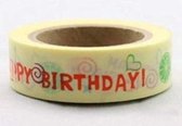Washi tape Happy Birthday 10 meter per rol Masking tape Verjaardag