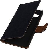 Donkerblauw echt leder bookcase voor de LG Nexus 5x bookcase hoesje