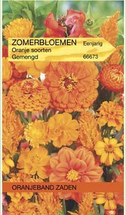 Oranjeband Zaden - Zomerbloemen mengsel, oranje