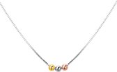 The Fashion Jewelry Collection Ketting Bolletjes 0,8 mm 40 + 5 cm - Zilver Gerhodineerd