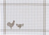 Clayre & Eef - 100% Katoenen - Placemat  - Landelijk - geruit - Kippen & Hanen - Country Side Chicken - 6 stuks - 48 x 33 cm
