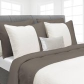 HNL Refined Satin Dekbedovertrek Joy - Off-White/Taupe Grey 140x200/220