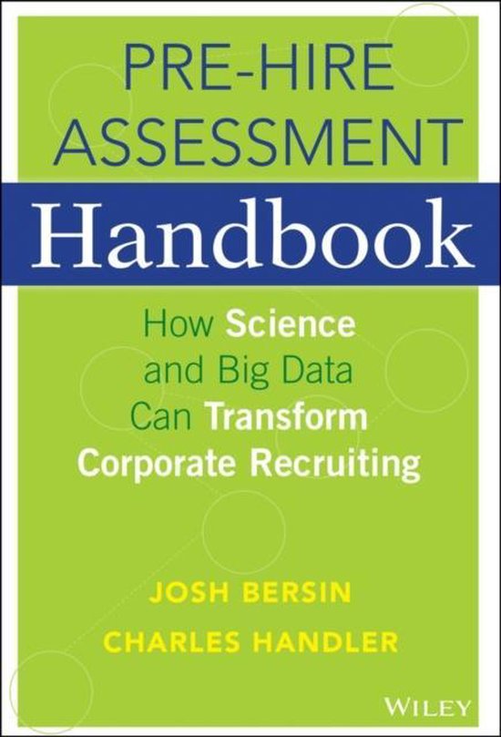 PreHire Assessment Handbook, Charles Handler 9781119000143 Boeken