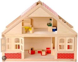 Beeboo Houten Poppenhuis met Toebehoren