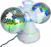 Electrische roterende duo discobal met LED verlichting