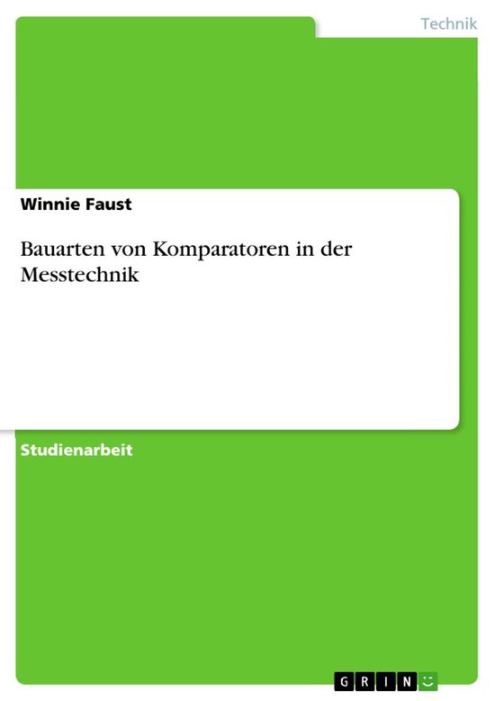 Bauarten von Komparatoren in der Messtechnik - cover