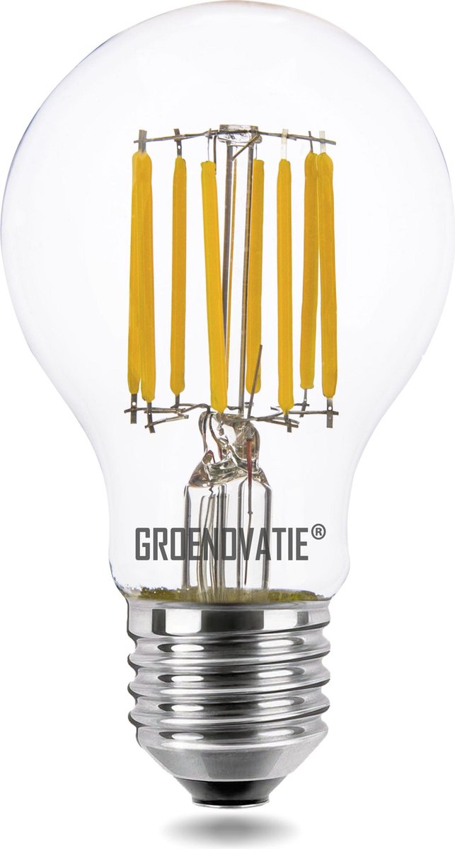 Groenovatie LED Filament Lamp E27 Fitting - 8W - 106x60 mm - Dimbaar - Warm Wit