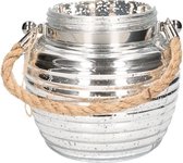 Home deco windlicht lantaarn zilver 13 cm