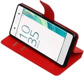 MP Case Cross Pattern TPU Bookstyle voor Xperia X A Rood