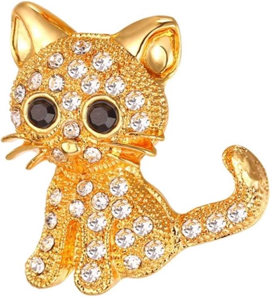 Fako Bijoux® - Broche - Kitty - 27x30mm - Doré