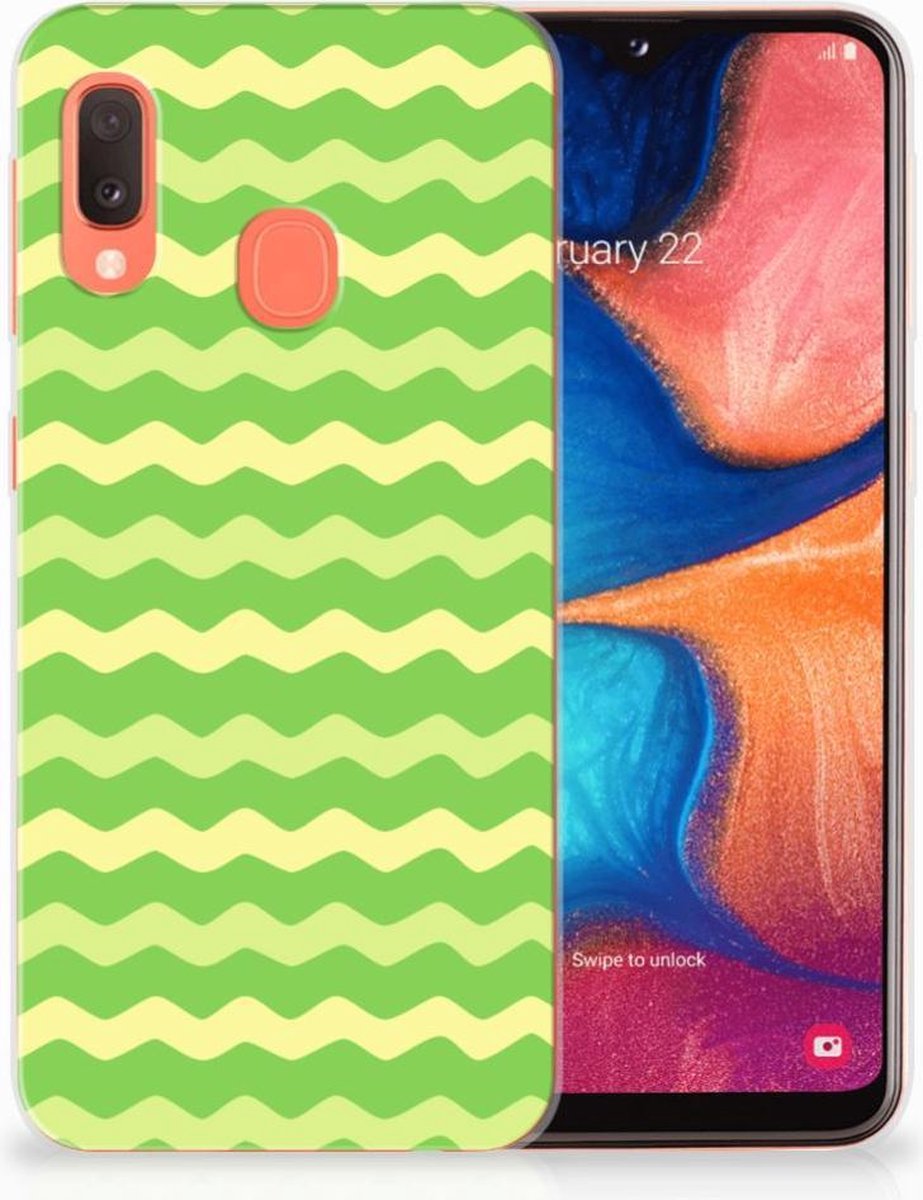 Samsung Galaxy A20e TPU bumper Waves Green