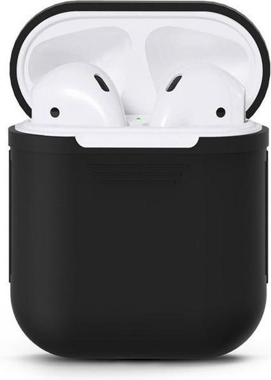 KELERINO. Siliconen hoesje geschikt voor Apple Airpods 1 & 2 - Softcase -  Zwart | bol.com