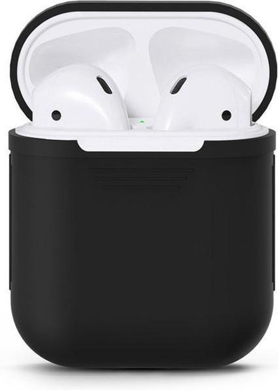 KELERINO. Siliconen hoesje geschikt voor Apple Airpods 1 & 2 - Softcase - Zwart