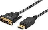 ednet DisplayPort / DVI Cable 2.00 m 84502 gold plated connectors, screwable Black [1x DisplayPort plug - 1x DVI plug 25-pin]