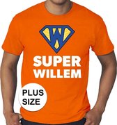 Grote maten Super Willem oranje shirt heren XXXL