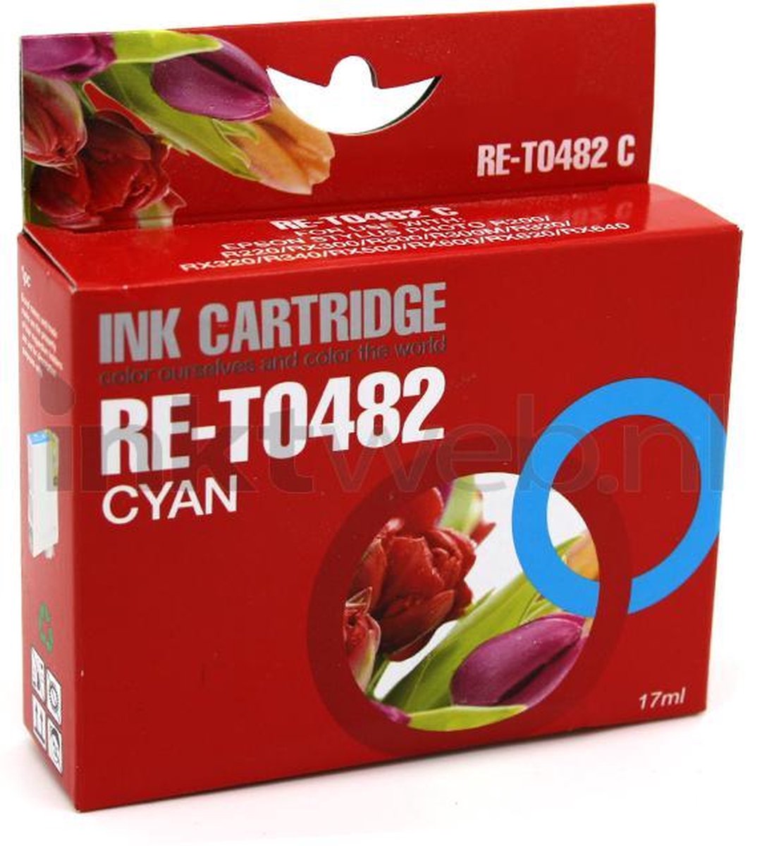 FLWR T0482 cyaan - Geschikt voor Epson