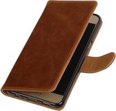 Bruin Pull-Up PU booktype wallet hoesje voor Samsung Galaxy C5