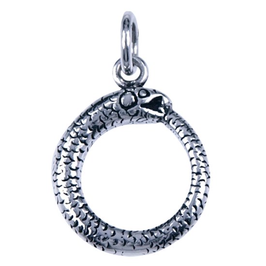 Zilveren Ouroboros ketting hanger