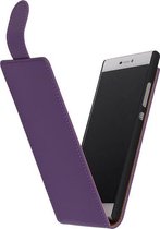 BestCases.nl Paars Effen Classic Flip case smartphone telefoonhoesje voor Huawei Ascend G730