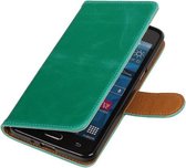 Groen Pull-Up PU booktype wallet hoesje voor Samsung Galaxy Grand Prime G530
