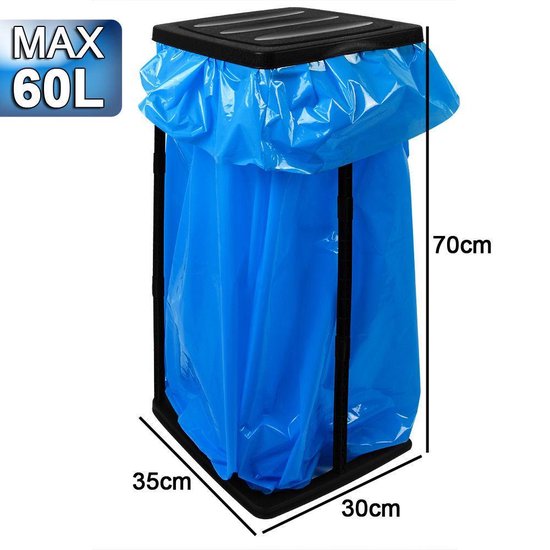 Support pour sac poubelle noir max. 60 litres Porte sac poubelle