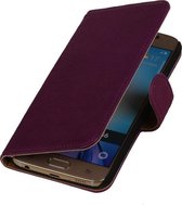 LELYCASE Paars Samsung Galaxy S6 Lederen Booktype Telefoonhoesje