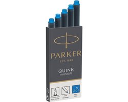 Parker lange vulpen inktpatronen - blauwe inkt - uitwasbaar - 5 stuks