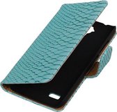 Étui Portefeuille Samsung Galaxy Young 2 G130 Turquoise Snake Book Type
