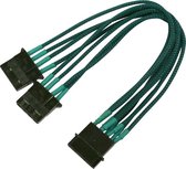 Nanoxia 900500026 4-Pin Molex Y-kabel, 20 cm, groene enkele sleeve